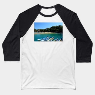 Vue sur un petit port de pêche au Mexique Baseball T-Shirt